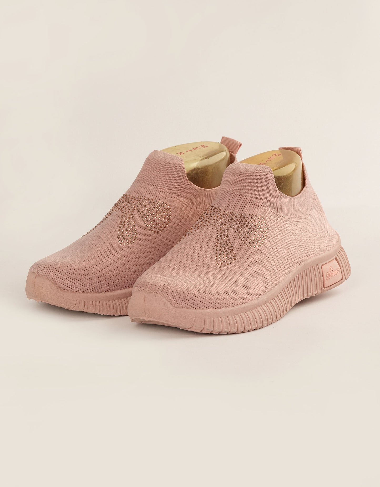 Rosy Comfort Knit Sneakers - Blush Pink