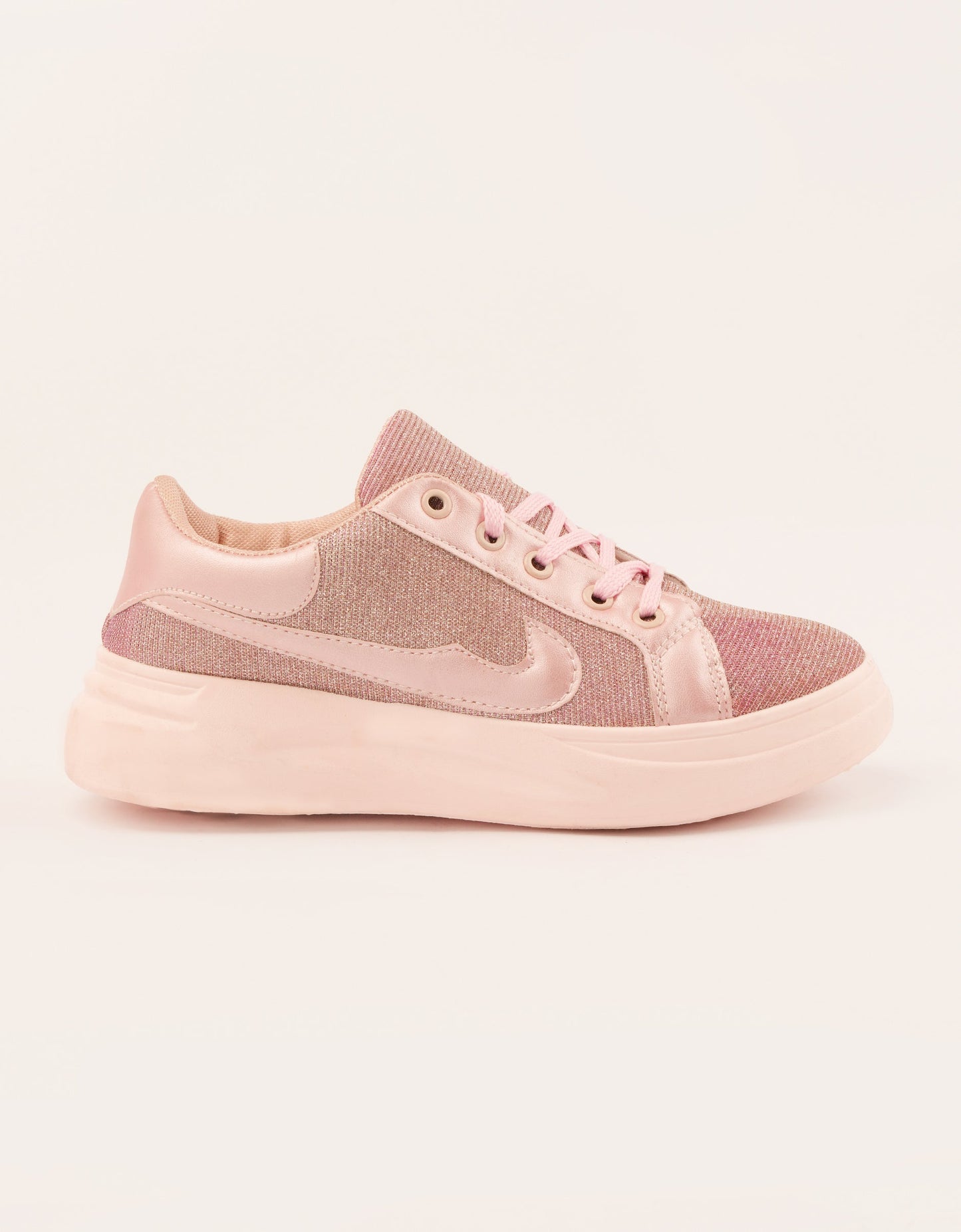 Gleaming Blush Low-Tops - Pastel Pink