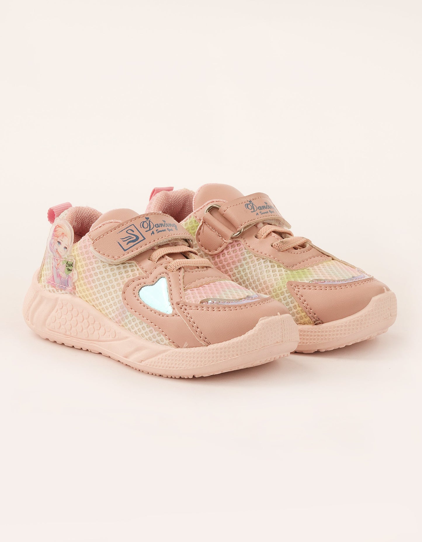 Kids Cream Mesh Sneakers