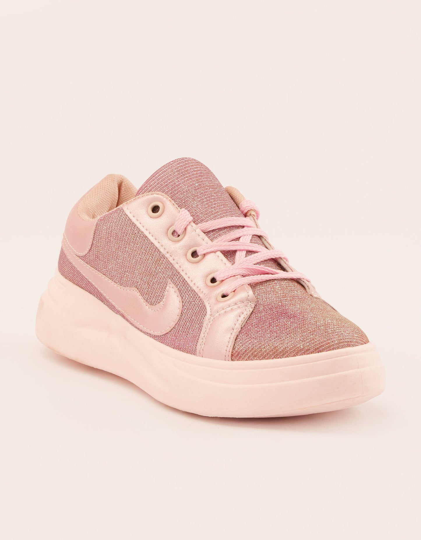 Gleaming Blush Low-Tops - Pastel Pink