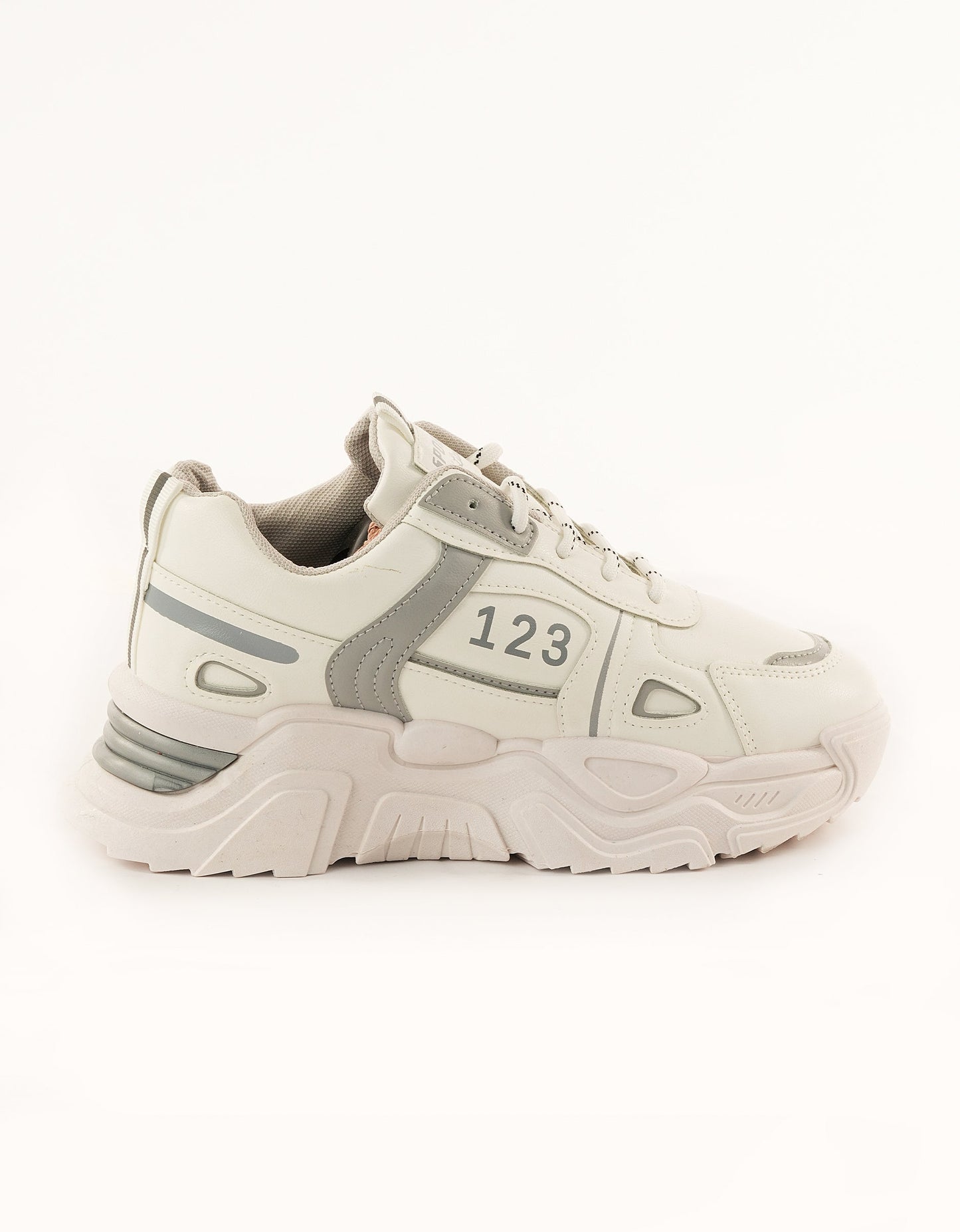 Women Sleek Silhouette 123 Grey-Accent Sneakers