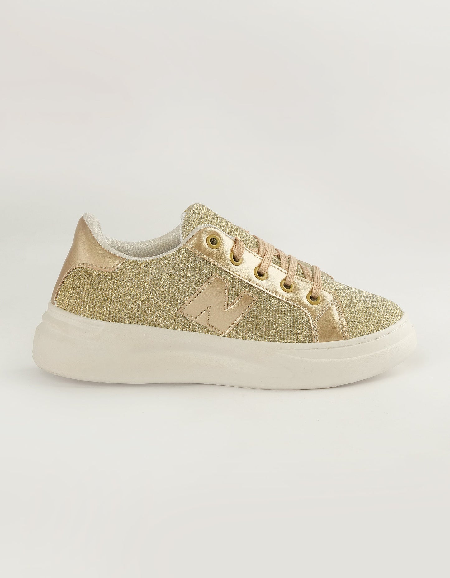 Lustrous Luxe Sneakers - Champagne Gold