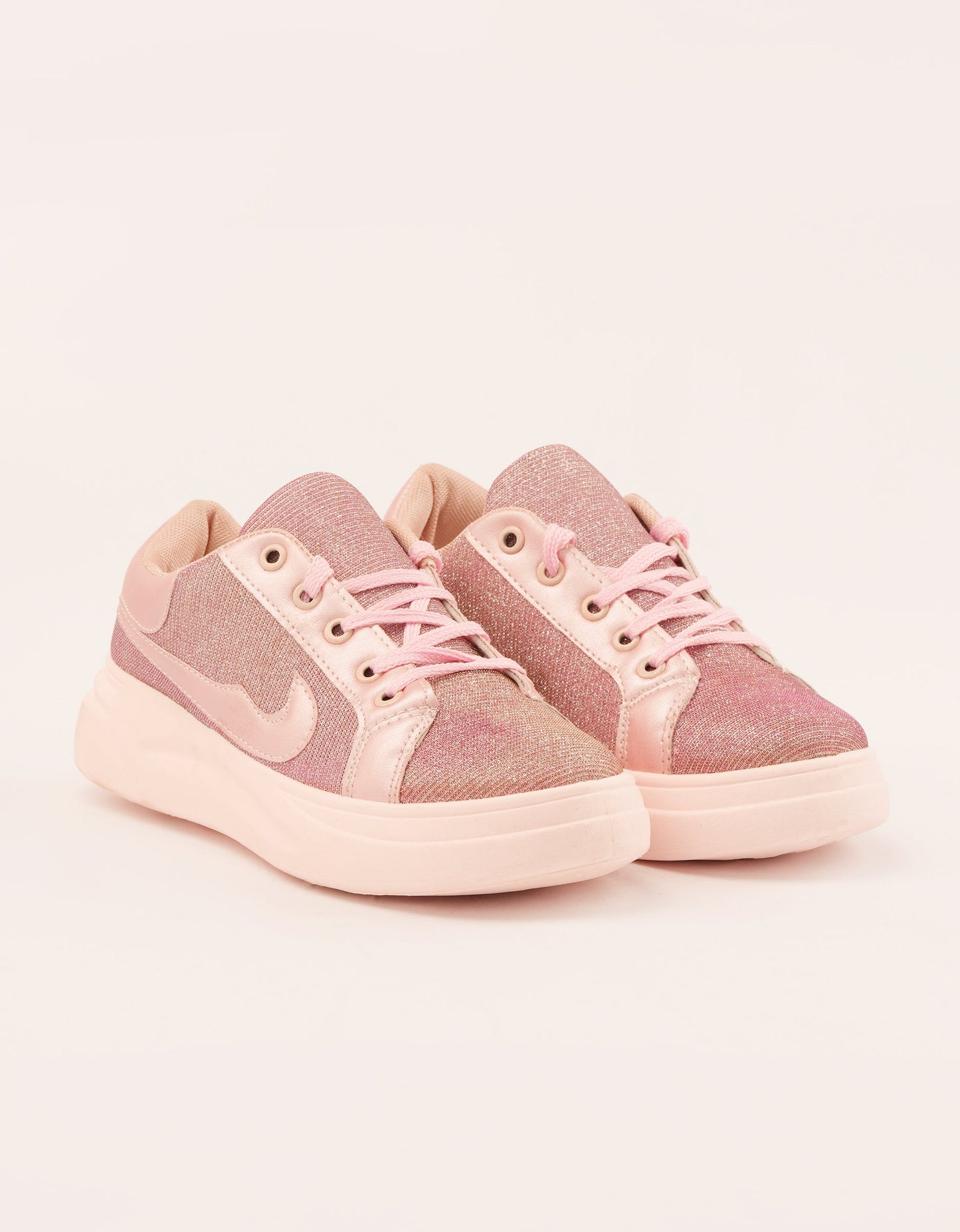 Gleaming Blush Low-Tops - Pastel Pink