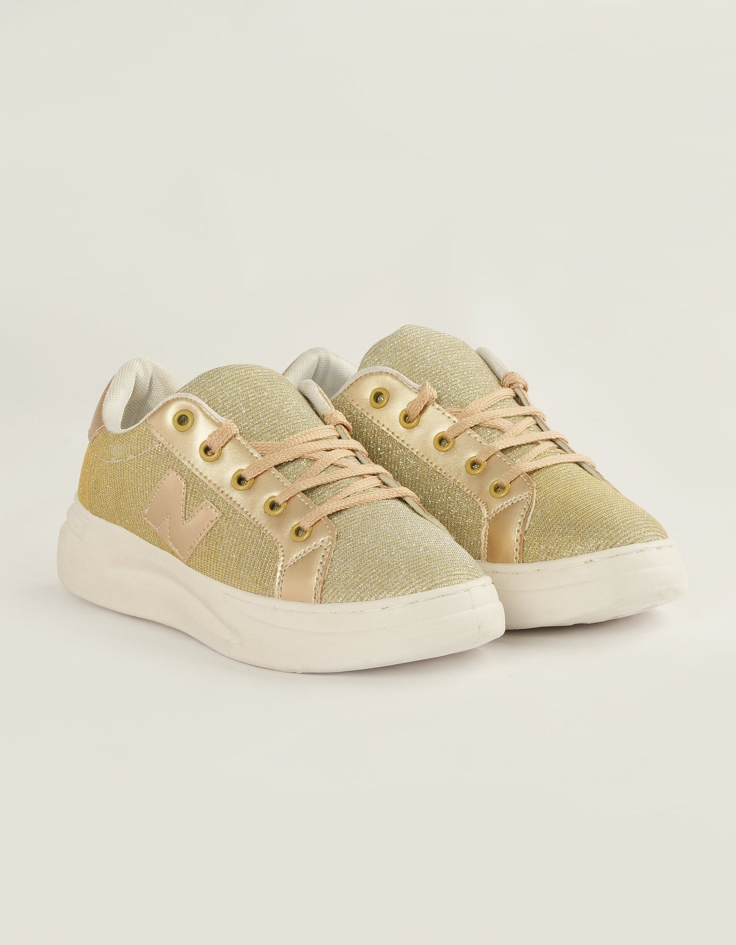 Lustrous Luxe Sneakers - Champagne Gold