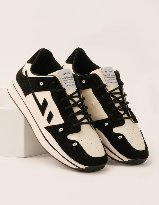 Monochrome Elegance Athletic Sneakers - Oreo Essence