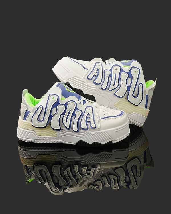 AJK White Blue Chunky Sneakers – Stylish Casual Sports Shoes