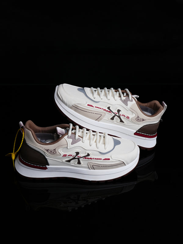 Retro Heritage Trainers: Cream & Brown Vintage-Inspired Sneakers