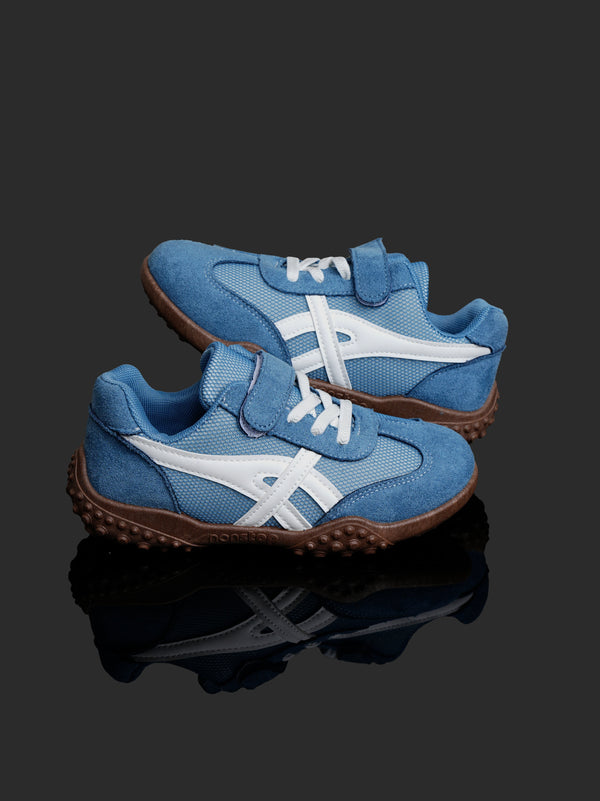 Kids' Retro-Style Play Sneakers with Velcro - Sky Blue
