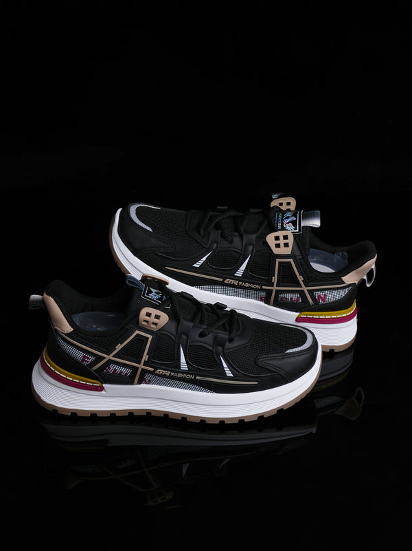 Black Men's Streetwear Sneaker - Urban Style & Comfort