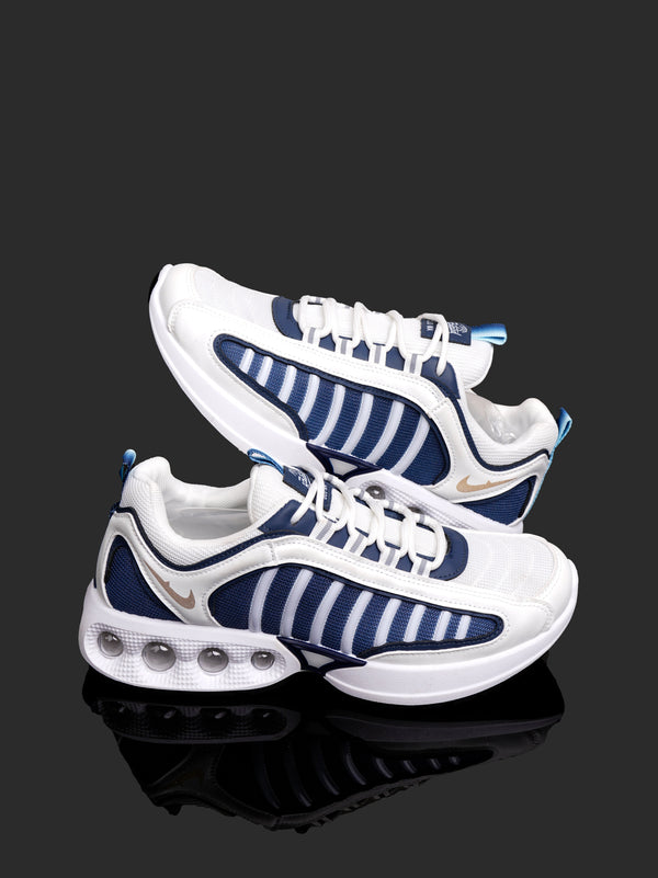 Men's Retro Sport Comfort Sneakers - White & Navy Blue