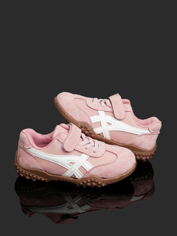 Kids' Retro Play Sneakers with Velcro - Pastel Pink