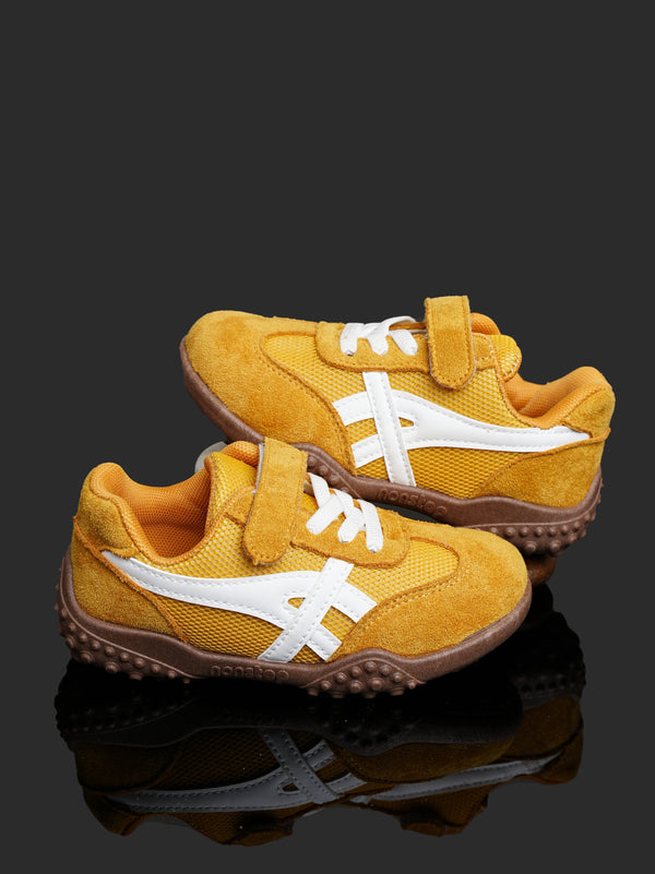 Kids' Retro Play Sneakers with Velcro - Mustard Yellow