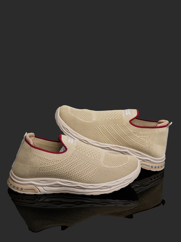 Men's Lightweight Knit Slip-On Casual Sneakers - Beige/Tan