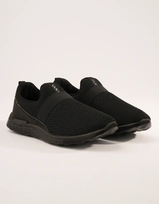 Jet-Black Streamline Sneakers