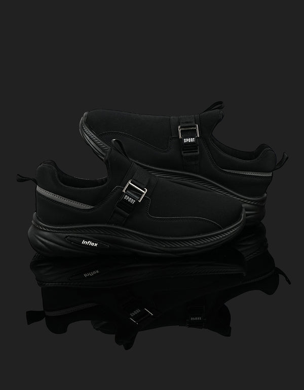 K-806 Black Slip-On Sports Casual Shoes for Men