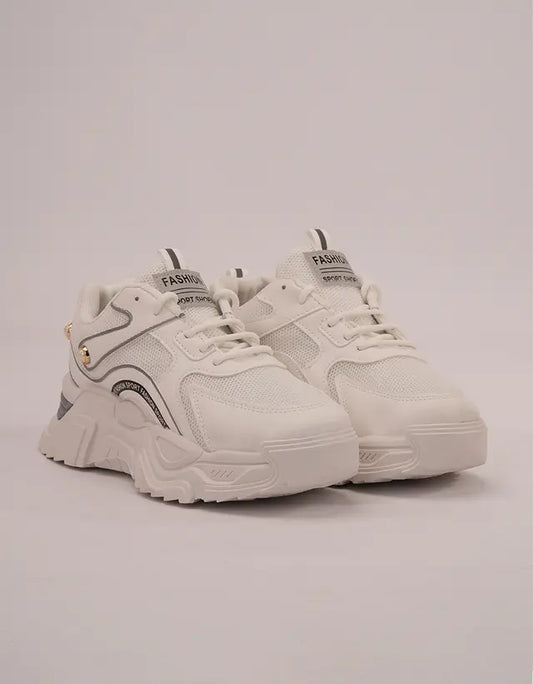 Women Luxe Stride White Chunky Sneakers