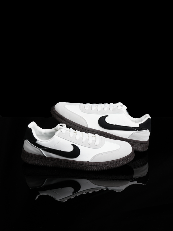 Black Nike Indoor Court Trainer | White Swoosh Gum Sole Sneaker